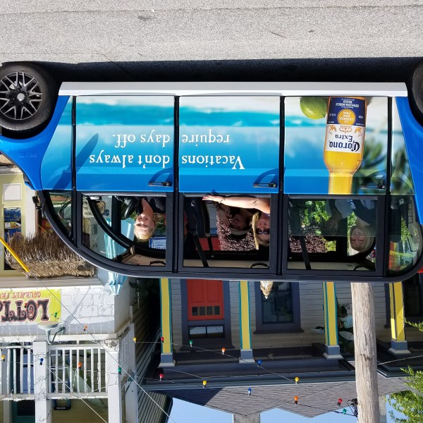a group tour in an electric car